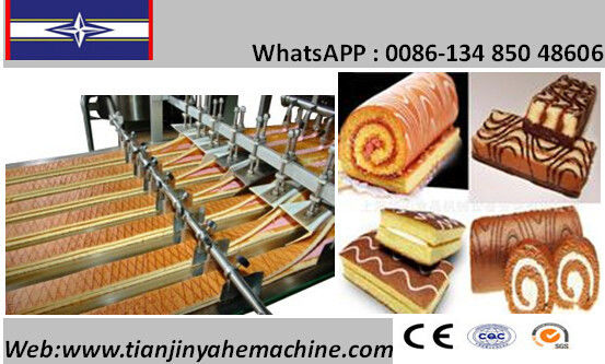 Stainelss เหล็กทำอัตโนมัติสวิสม้วนสายการผลิตเค้ก