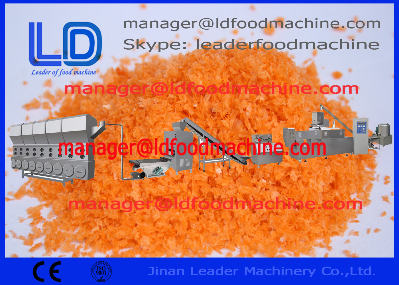 baris Bread Crumb pengolahan stik drum / coleslaw, 100kg / jam - 500 kg / jam