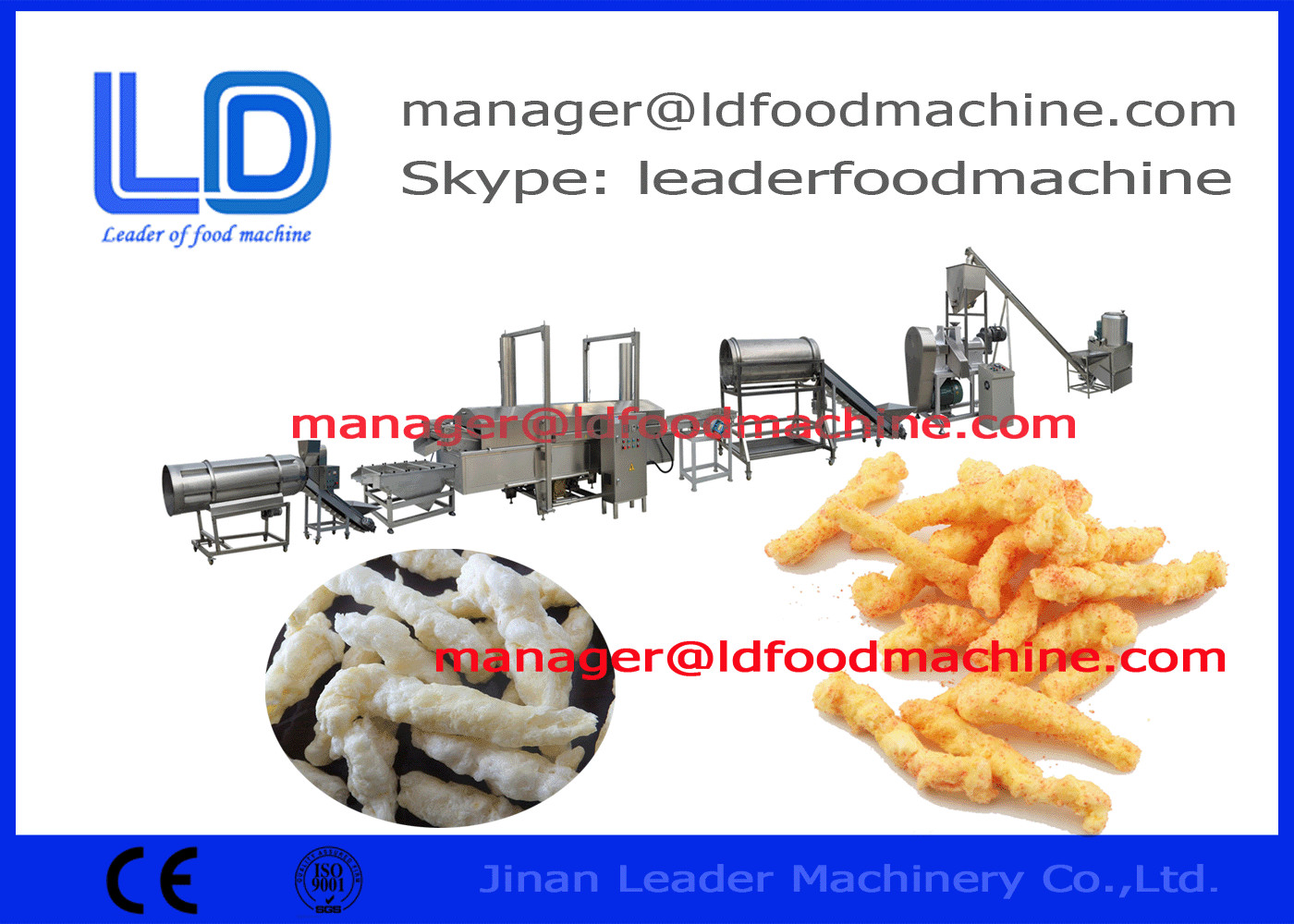 Automatische Kurkure die machine Nik maken naks/graankrullen dreef snacksmachines 230kg/h uit