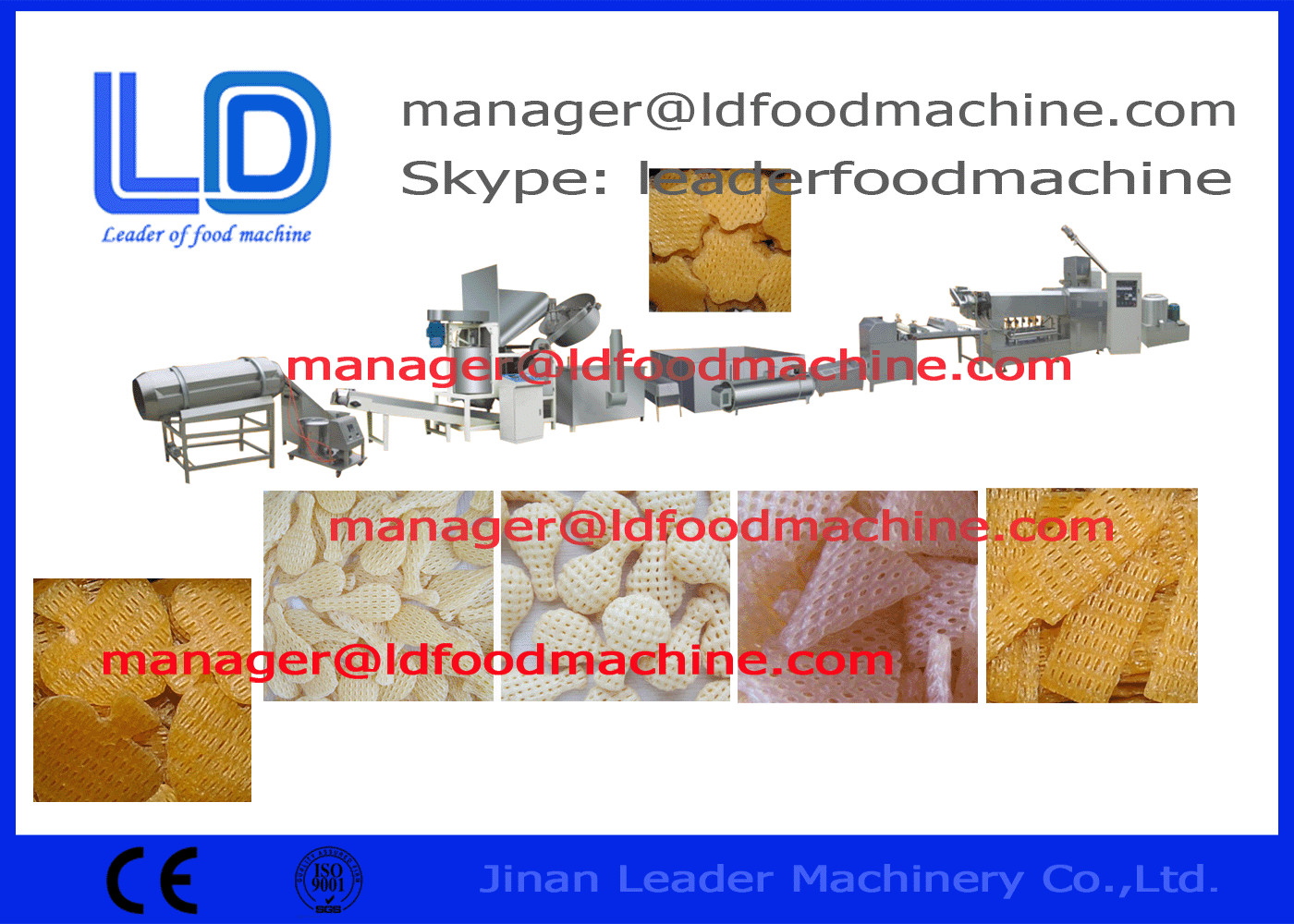 de automatische 3D Machines van de Snackkorrel voor de installaties van de Voedselverwerking, voedselproductielijn