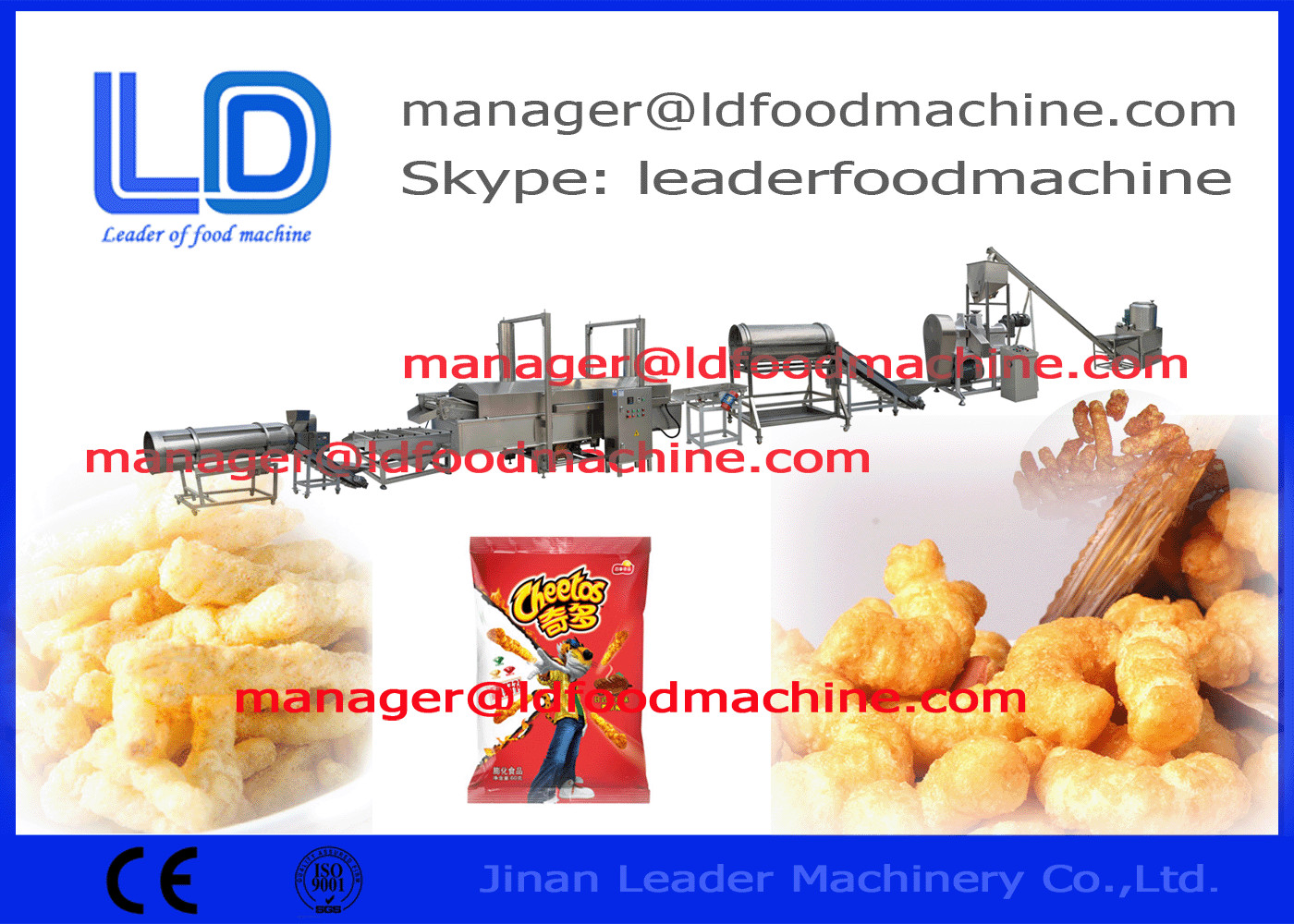 Fried Nik nakes Cheetos Kurkure Retary Extruder&#39;li Makineler