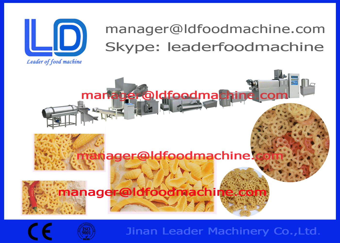 Screw Self-membersihkan Snack 3D Pellet Mesin Untuk Fried Snacks