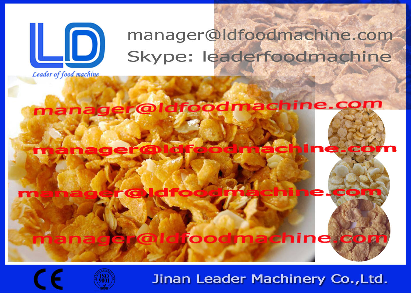 Het de grote Machine van het GraangewassenCornflakes van het Capaciteitsontbijt/Materiaal van de Korrelverwerking