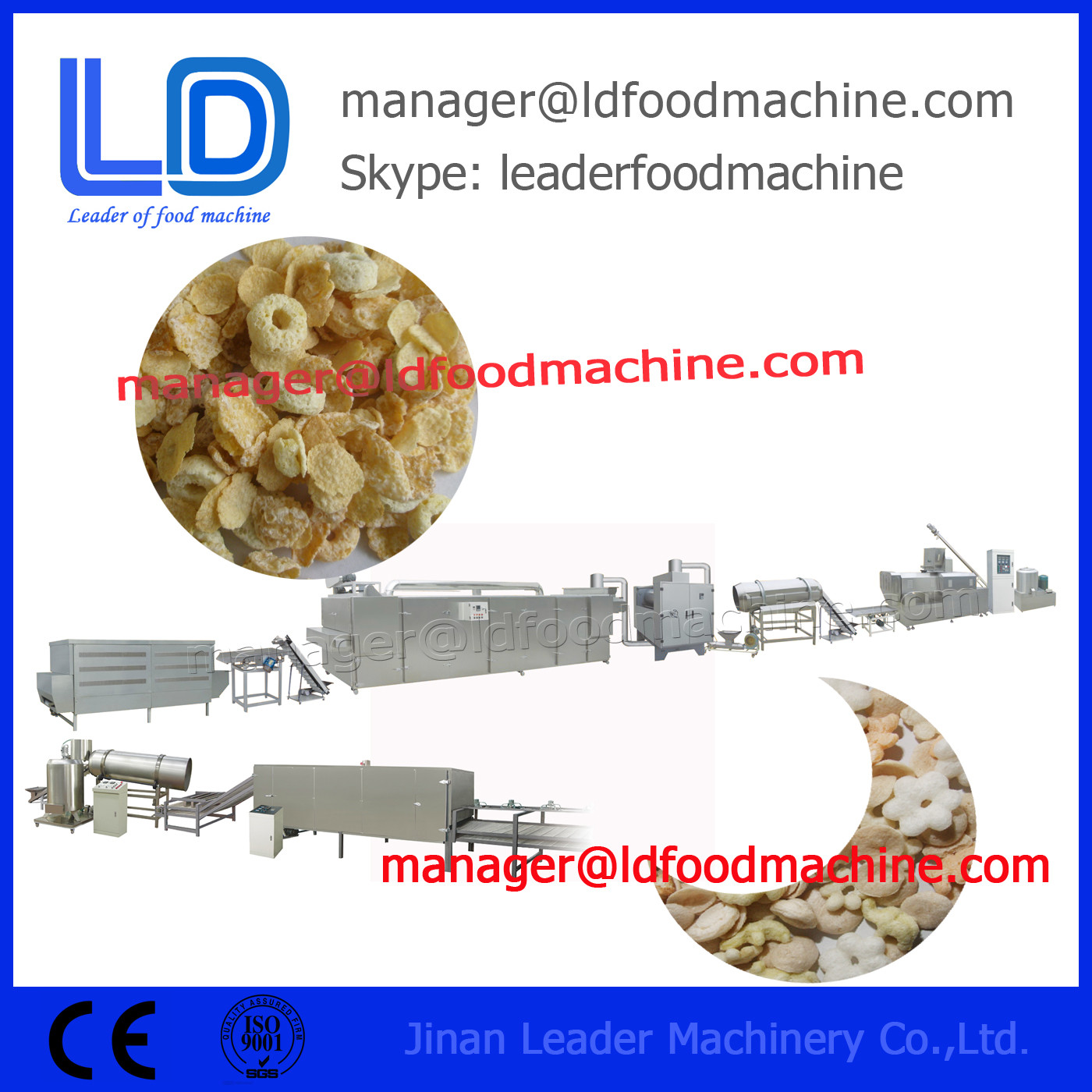 Điện / Diesel Corn Flakes Making Machine Đối Frosted Kelloggs Bulk Oats làm sáng ngũ cốc