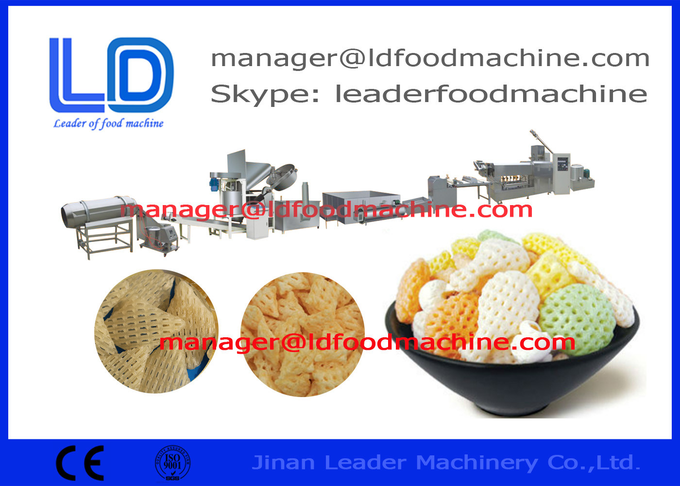 Snack kembung Makanan 3D Pellet Mesin / Single Screw Extruder