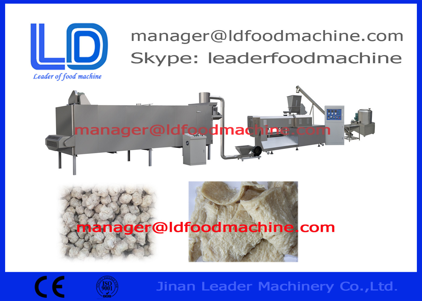 380 V / 50 HZ Kedelai Pengolahan Equipment, Auto Soya Bean Protein Mesin Makanan