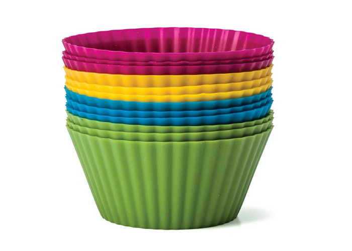 เกรดอาหารเบเกอรี่ Essentials ซิลิโคนแม่พิมพ์เค้ก / ซิลิโคน Cupcake แม่พิมพ์